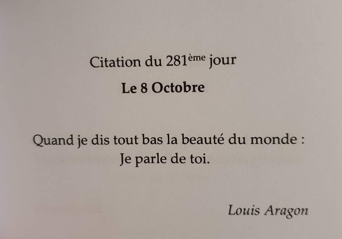 Quand je dis tout bas la beauté du monde : je parle de toi - Louis Aragon