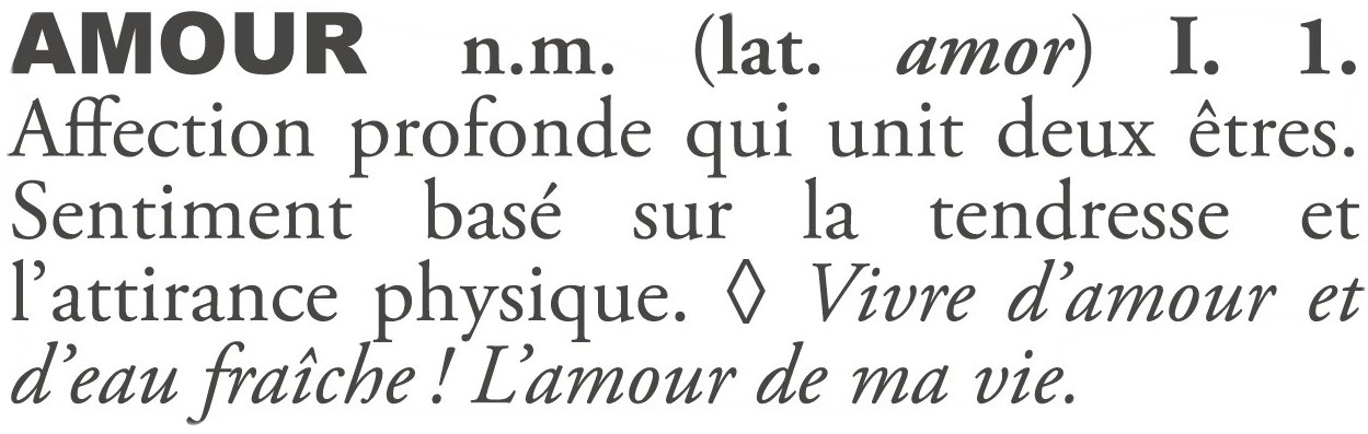 Définition de l'amour